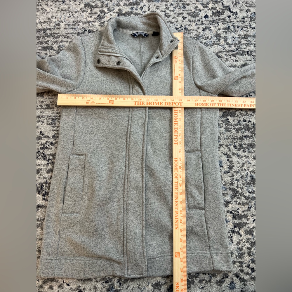 Land's End Women's Sweater Fleece Grey Coat Size M - Picture 10 of 11